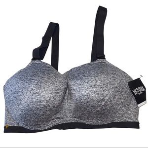 NWT Victoria Secret Sport sports bra size 38DD gray and black speckled comfy